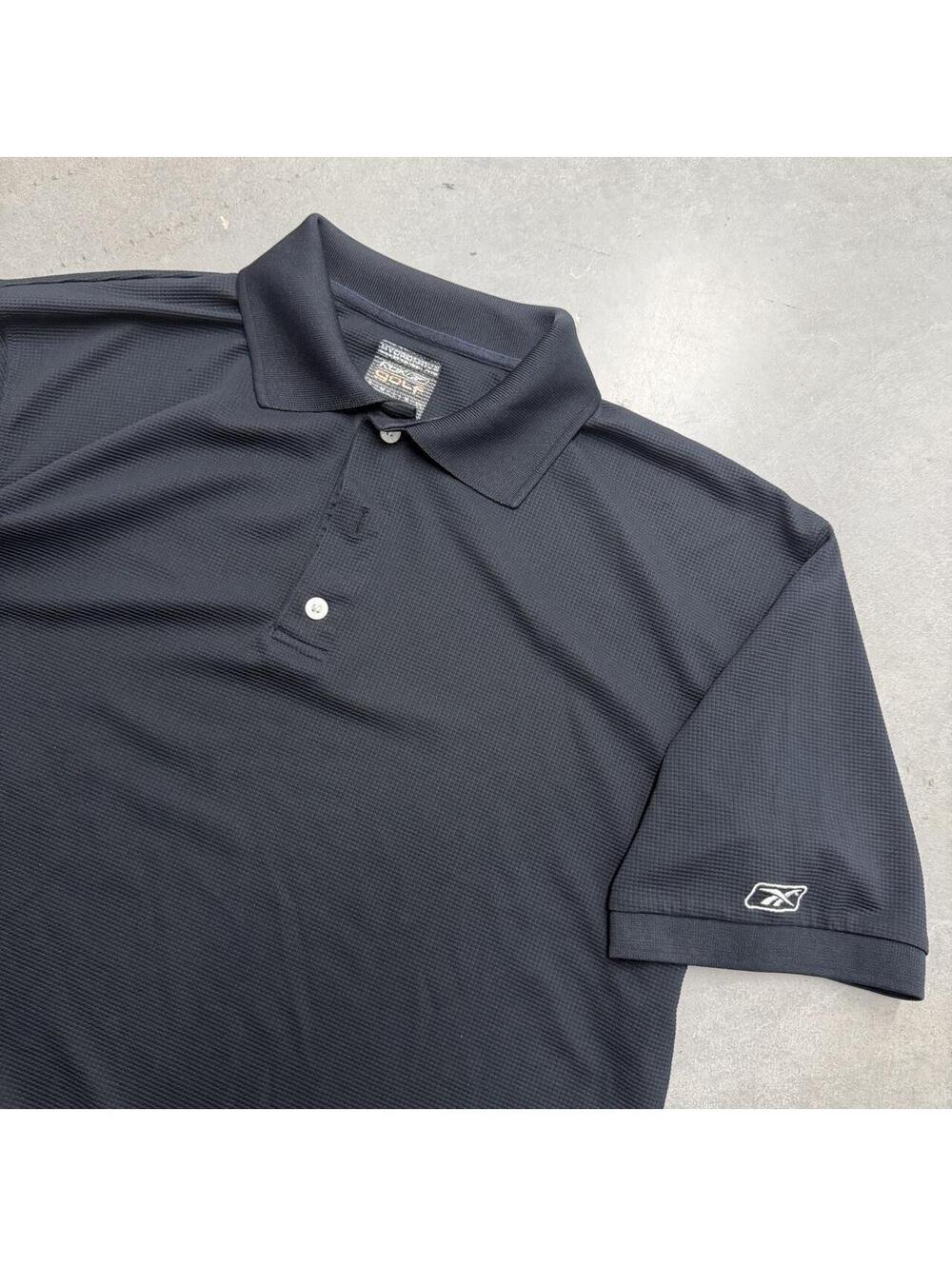 Vintage Reebok Golf Dri Fit Black Polo Sized Extra Large